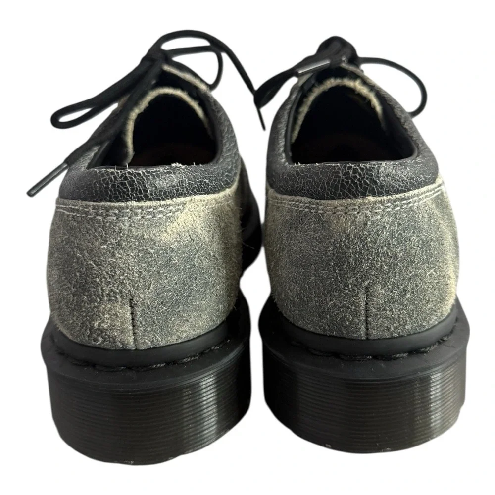 Dr Martens 8053 Grey Stonewashed Suede Leather Oxford Shoes Mens 7 Women's 8 NEW